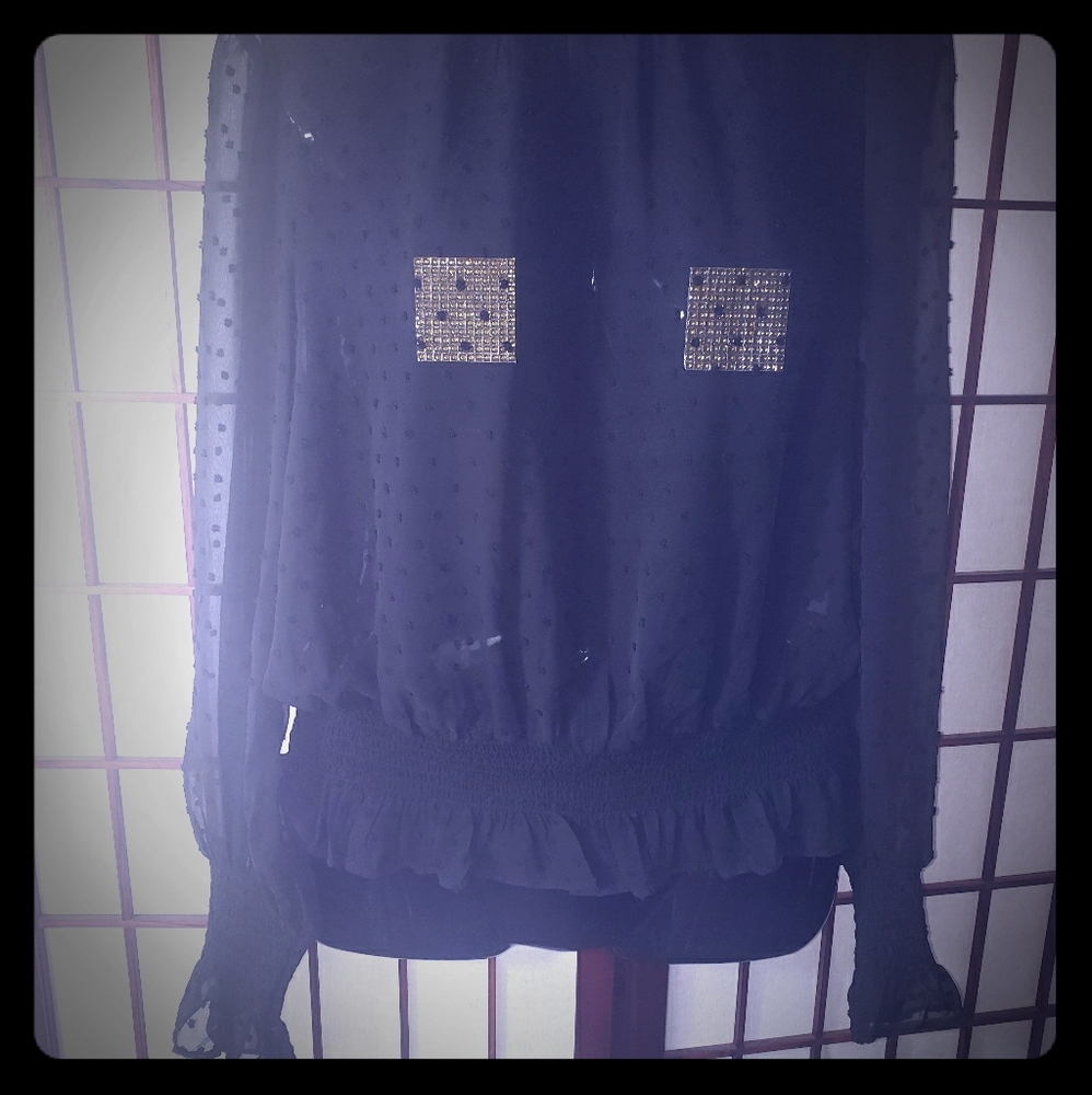 Meraki Sheer Outer Crepe Blouse
